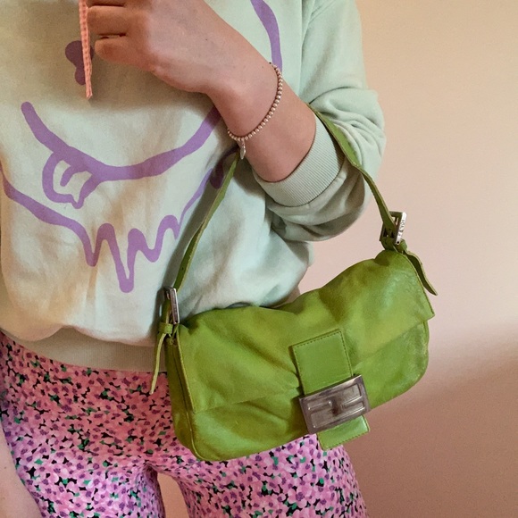 SOLD Fendi Mamma Baguette Mini / Green leather - Picture 15 of 15